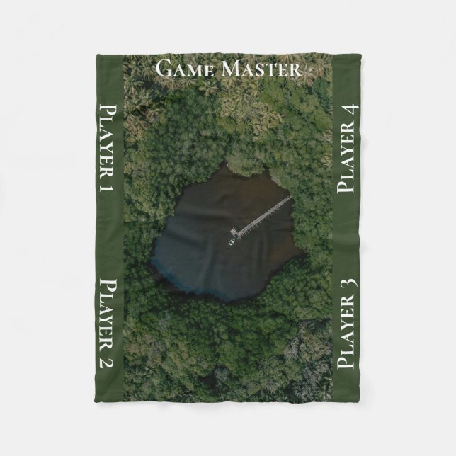 Hidden Woodland Lake Tabletop Gaming Map TTRPG Fleecedecke (Vorderseite)