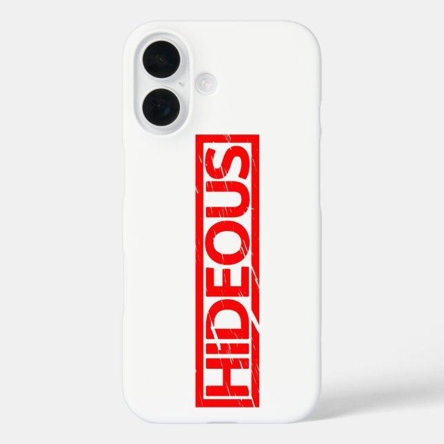 Hideous Briefmarke iPhone 16 Hülle (Rückseite)