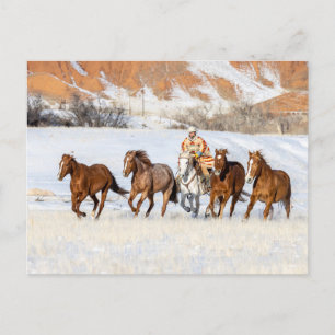 Hideout Horse Ranch, Wrangler und Pferde Postkarte