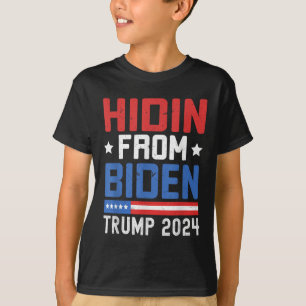 Hidin von Biden Kids Men Trump 2024 Funny Anti Jo T-Shirt