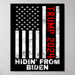 Hidin von Biden Kids Men Trump Flag gegen Joe Bide Poster