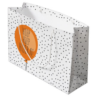 Hiep Hiep Hoera Orange Balloon Dutch Birthday Große Geschenktüte