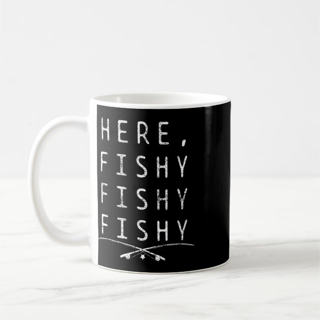 Hier angelt Fischer  Kaffeetasse (Links)