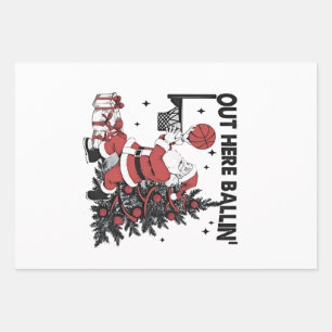Hier Basketball Sport Weihnachten Weihnachten Geschenkpapier Set
