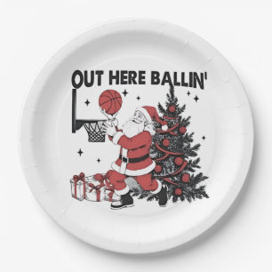 Hier Basketball Sport Weihnachten Weihnachten Pappteller