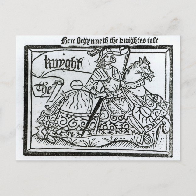 "Hier Begynneth die Geschichte der Knightes" Postkarte (Vorderseite)