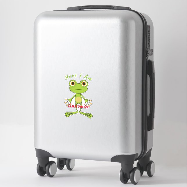 Hier bin ich niedlich Frosch Thunder_Cove Aufkleber (Koffer)