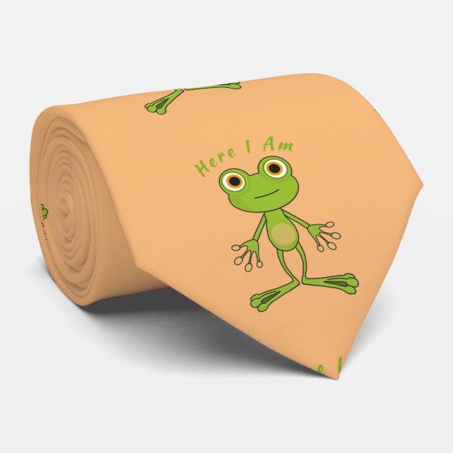 Hier bin ich niedlich Frosch Thunder_Cove Krawatte (Gerollt)