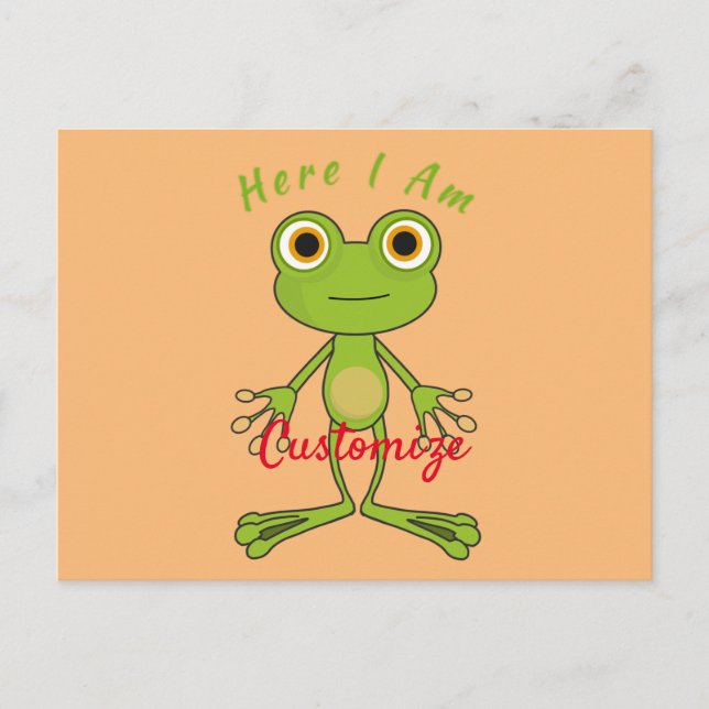 Hier bin ich niedlich Frosch Thunder_Cove Postkarte (Vorderseite)