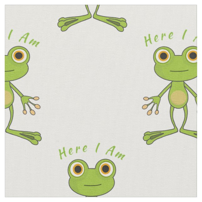 Hier bin ich niedlich Frosch Thunder_Cove Stoff (Nahaufnahme)