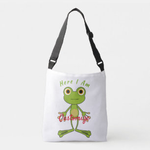 Hier bin ich niedlich Frosch Thunder_Cove Tragetaschen Mit Langen Trägern