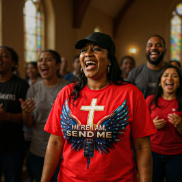 Hier bin ich, schicke mich. T-Shirt