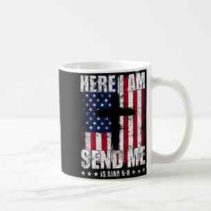 Hier bin ich, sende mich Amerikanische Flagge Kreu Kaffeetasse
