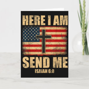 Hier Bin Ich Sende Mich Jesaja 6_8 Amerikanische F Karte