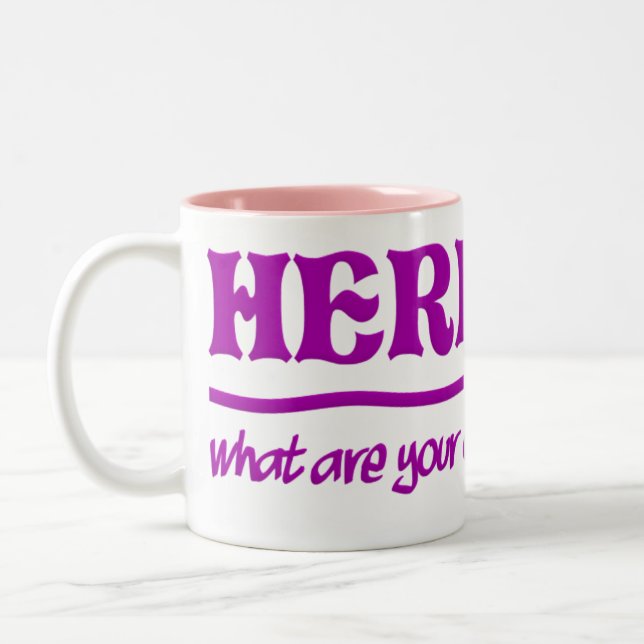 Hier bin ich Tasse - wählen Sie Stil & Farbe (Links)