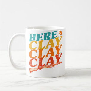 Hier Clay Clay Clay Lustiges Sportliches Tontauben Kaffeetasse