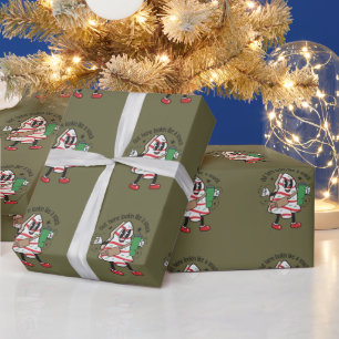 Hier draußen aussehend wie ein Snack Weihnachtsbau Geschenkpapier