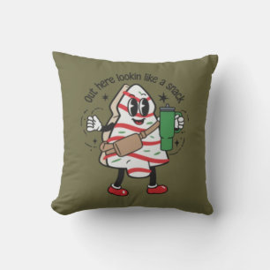 Hier draußen aussehend wie ein Snack Weihnachtsbau Kissen