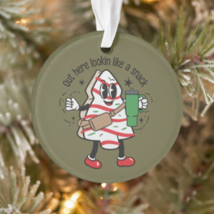 Hier draußen aussehend wie ein Snack Weihnachtsbau Ornament