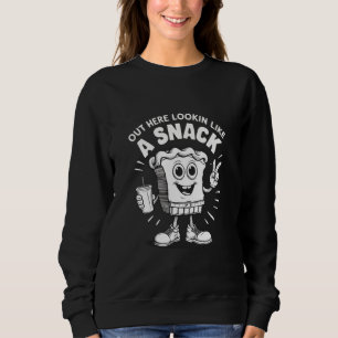 Hier draußen aussehend wie ein Snack Weihnachtsbau Sweatshirt