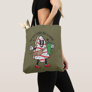 Hier draußen aussehend wie ein Snack Weihnachtsbau Tasche