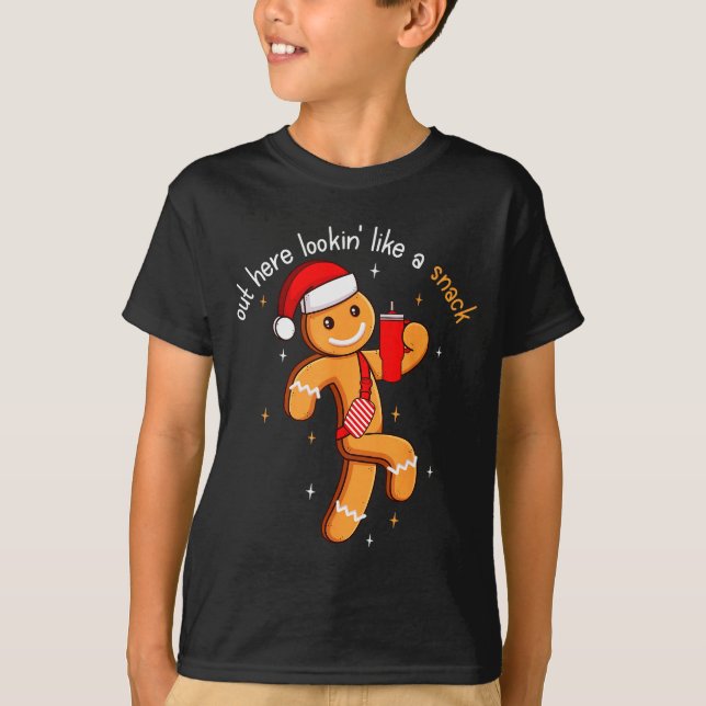 Hier draußen sehe ich wie ein Snack aus Lustiges B T-Shirt (Vorderseite)