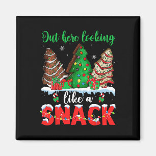 Hier draußen sieht es aus wie ein Snack Weihnachts Magnet