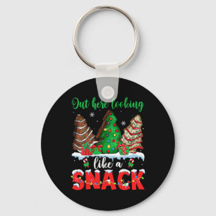 Hier draußen sieht es aus wie ein Snack Weihnachts Schlüsselanhänger