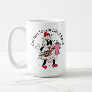 Hier draußen sieht man wie ein Snack aus - ein Wei Kaffeetasse