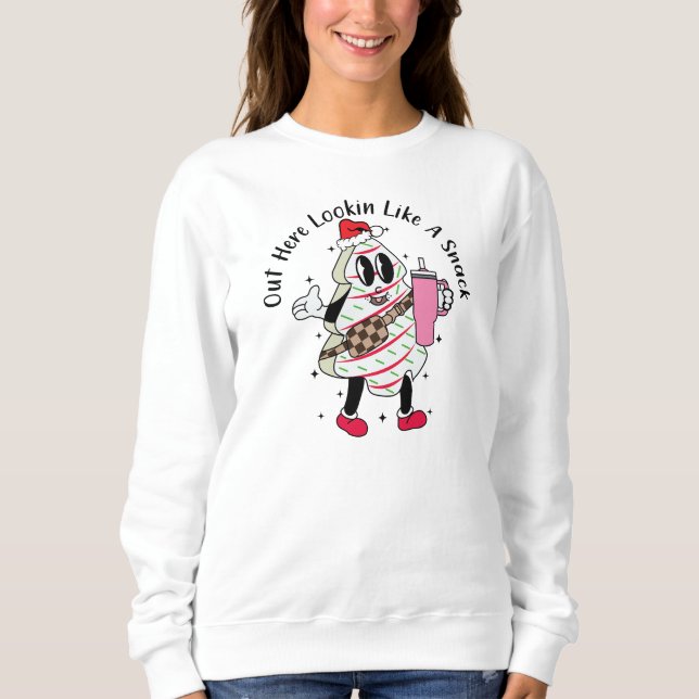 Hier draußen sieht man wie ein Snack aus - ein Wei Sweatshirt (Vorderseite)