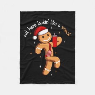 Hier draußen wie ein Snack Funny Boujee Xmas Gi Fleecedecke