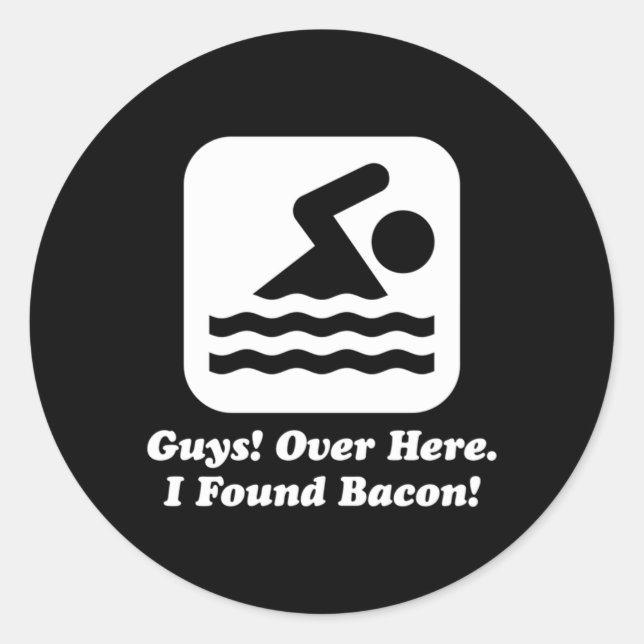 Hier drüben habe ich wieder schwimmen gelernt runder aufkleber (Vorderseite)