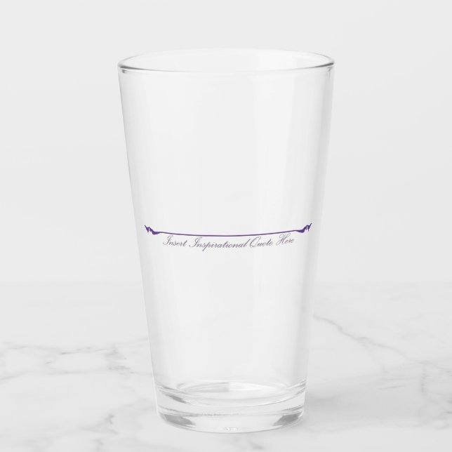 Hier ein inspirierendes Zitat einfügen - Lila Glas (Vorderseite)