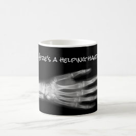 "Hier eine ist das Helfen Hand!" Handröntgenstrahl Kaffeetasse
