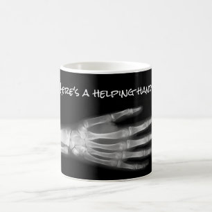 "Hier eine ist das Helfen Hand!" Handröntgenstrahl Kaffeetasse