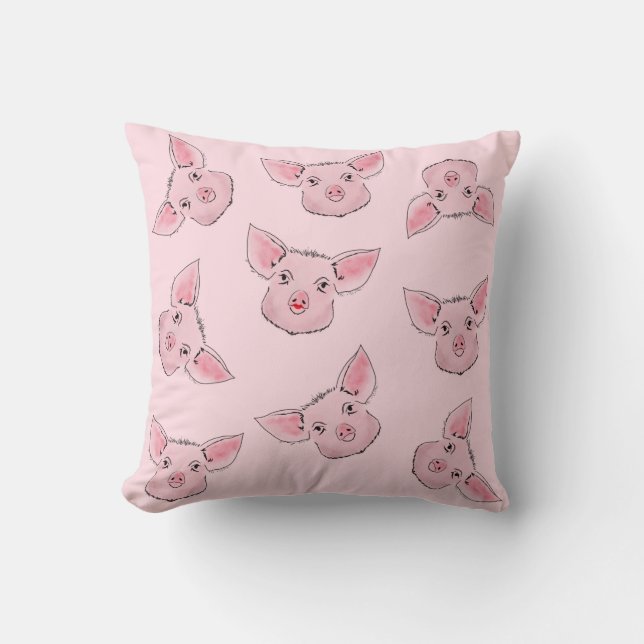 Hier eine Schweine, da ist eine Schweine, überall  Kissen (Vorderseite)