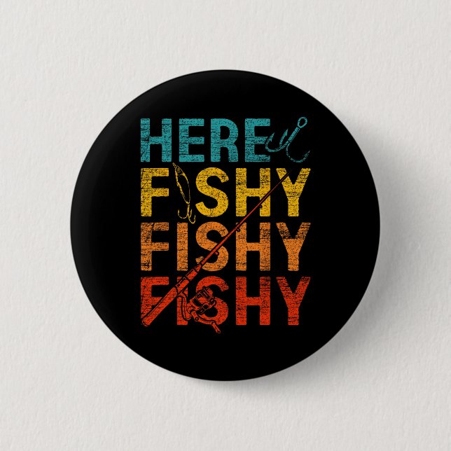 Hier Fische Fische Fische  Button (Vorderseite)
