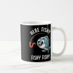 Hier Fische Fischen Lustiger Wurm Süßer Fisch Angl Kaffeetasse