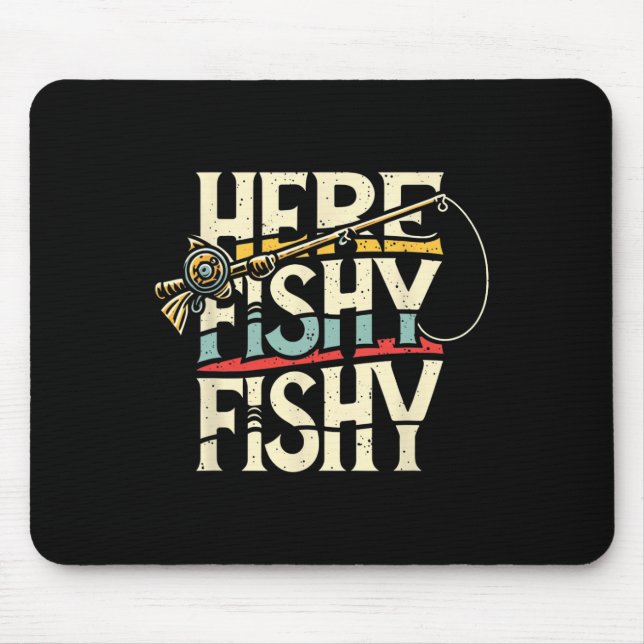 Hier Fische Lustige Fische Fischen  Mousepad (Vorne)