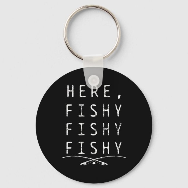 Hier Fischer Angler  Schlüsselanhänger (Vorderseite)