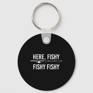Hier Fischig Fisch Lustige Angel Fischerei Papa Fi Schlüsselanhänger