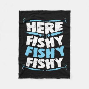 Hier Fishy Fishy T Shirt Men Women Kids Fisch Fleecedecke