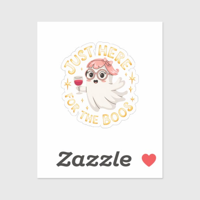 Hier für Boos - Funny Halloween Ghost Aufkleber (Blatt)