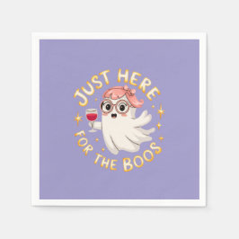 Hier für Boos - Funny Halloween Ghost Serviette