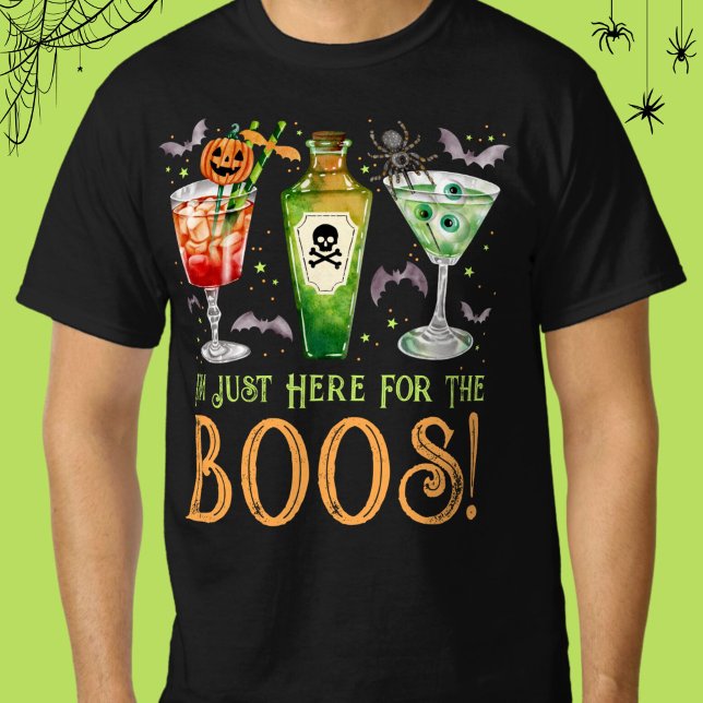 Hier für Boos Halloween Cocktails T-Shirt (Here for the Boos Halloween Cocktails T-Shirt)