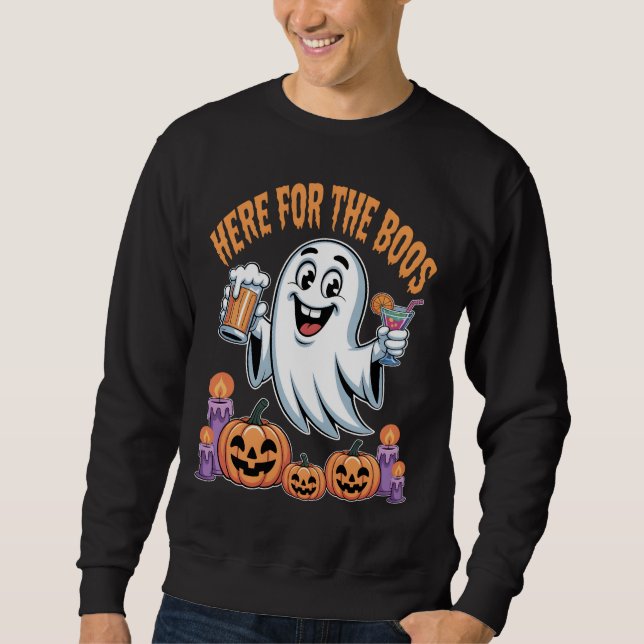Hier für das Boos Funny Ghost Halloween Sweatshirt (Vorderseite)