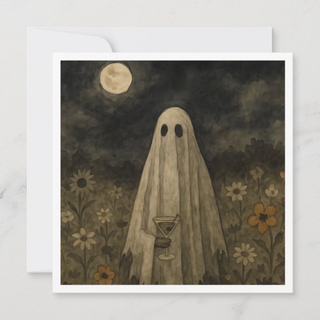 Hier für das Halloween-Party "Boos" Dankeskarte (Vorderseite)