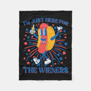 Hier für die Dackeln Hot Dog Funny 4. Juli Fleecedecke