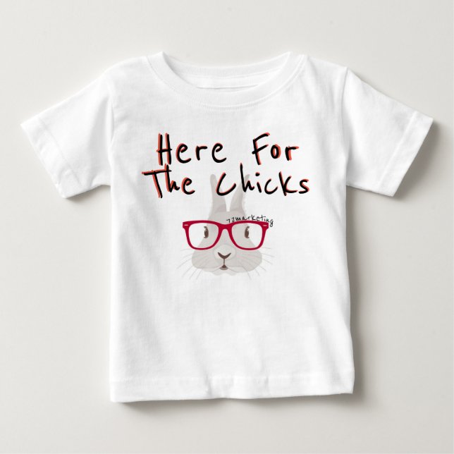 Hier für die Küken! Osterfrühlingrabbit Baby T-shirt (Vorderseite)