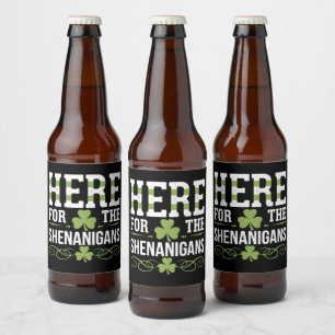 Hier für die Shenanigans Irish Ireland St Patrick Bierflaschenetikett